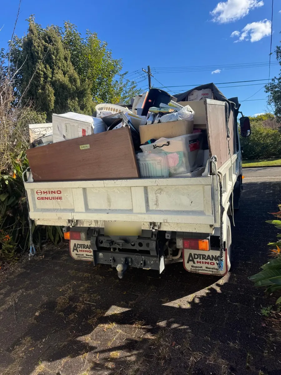 Furniture removal truck loaded during an estate clearance