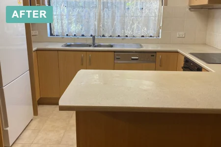 The same kitchen cleared and cleaned after the estate clearance