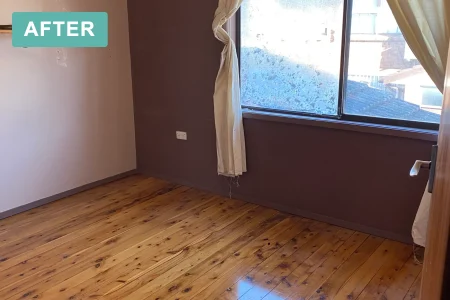 The same living room cleared and clean after the estate clearance