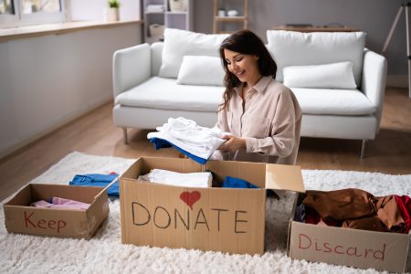Donating Decluttering And Cleaning Up Wardrobe Clothes